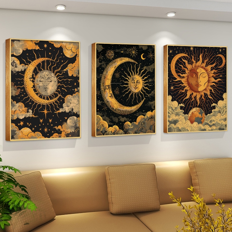 Quadros Decorativos kit3 Carta de tarô boa sorte decoração pintura sala de estar quarto escritório decoração pintura em Oferta na Shopee