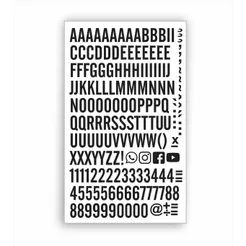 Cartela 5cm Letras e Números adesivos - Fonte: Alternate