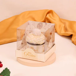 20 CAIXA PARA MINI PANETONE COM TAMPA DE ACETATO CLÁSSICA 5108 ( JANGO NATAL 2025 )