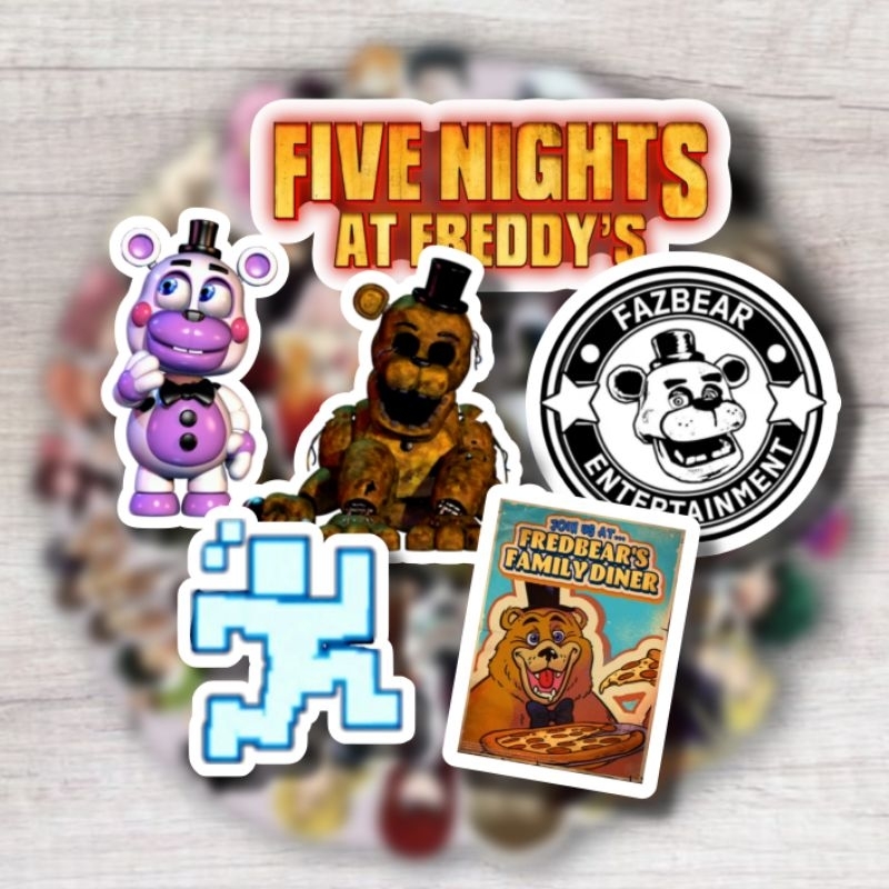 Pack 50 unidades mini 5cm adesivos de fnaf Five Nights at Freddy's game terror halloween figurinhas stikers autocolante