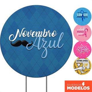 Painel Redondo Decoração Novembro Azul/Outubro Rosa Tecido 1,50m Elástico - Vários Modelos em Oferta na Shopee
