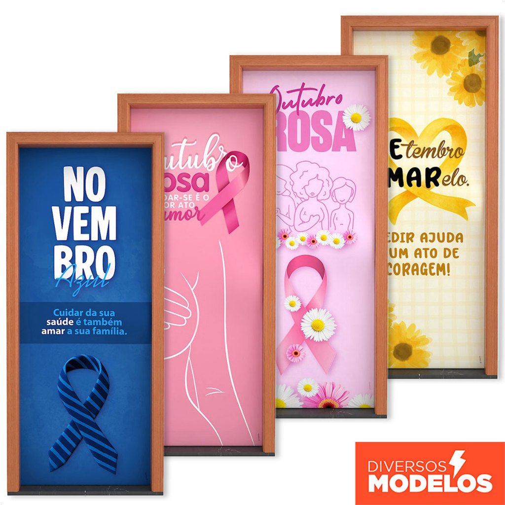 Capa Porta Decorativa Novembro Azul/Outubro Rosa/Setembro Amarelo 0,85×2,10m C/Elástico Sublimado em Oferta na Shopee