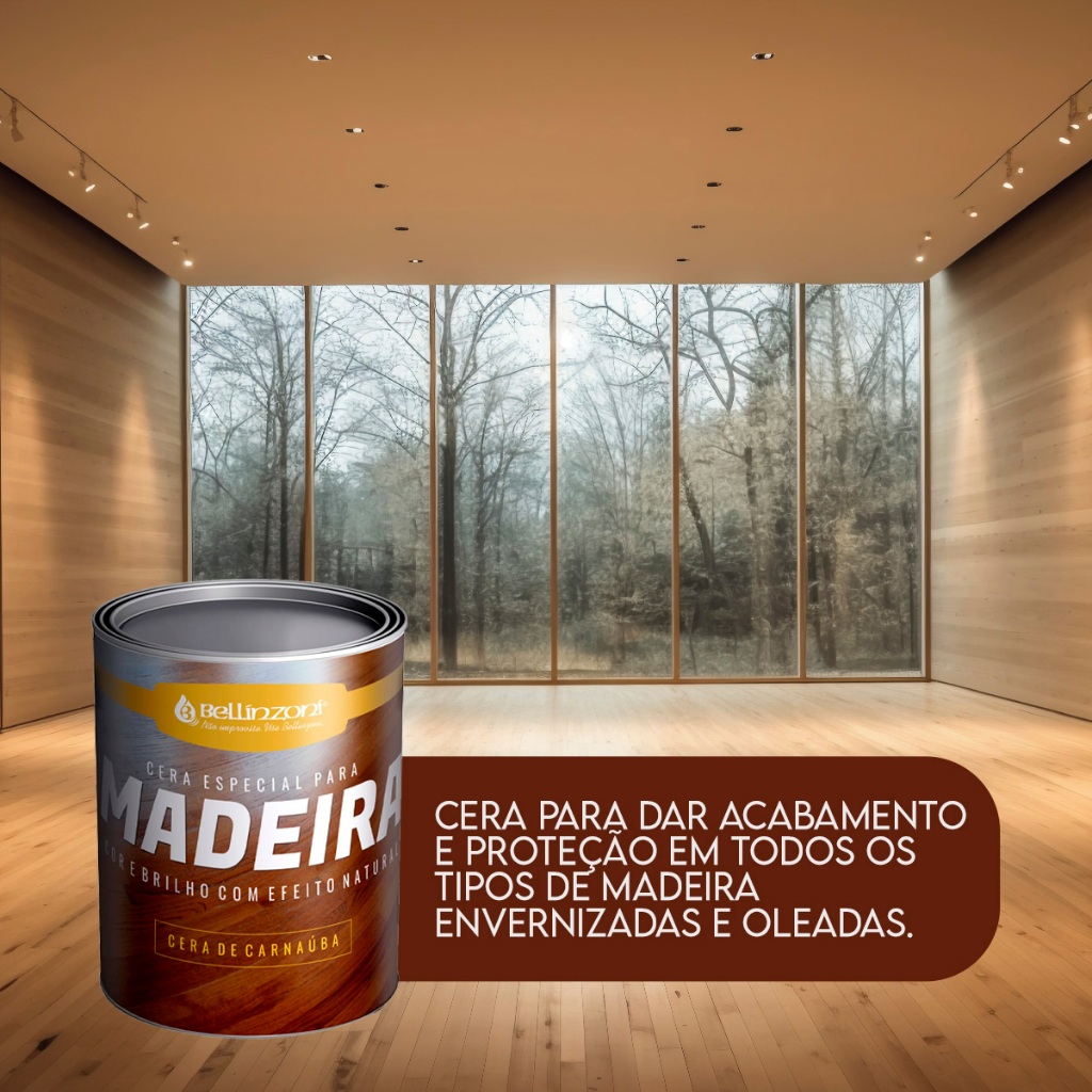 Cera Restauradora de Carnaúba – Madeira Móveis E Piso 350ml Bellinzoni