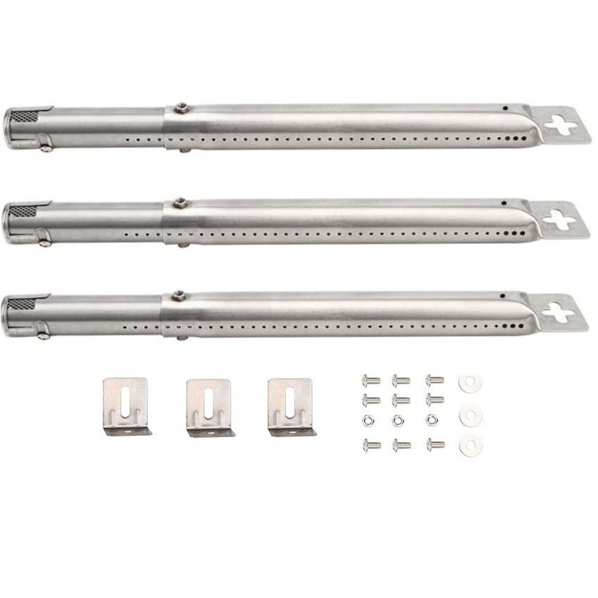 Imagem Kit Com 3 Queimadores Para Churrasqueiras A Gás Compatível Com A Maioria Das Churrasqueiras A Gás