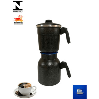 Cafeteira Grande de Alumínio 1,5L – Design Craquelado Certificado INMETRO
