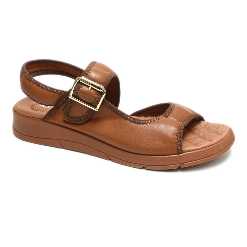 Sandália Papete Piccadilly 571019 Ocre Anabela