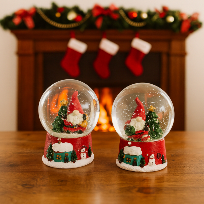 Mini Globo de Neve de Natal Fofo – Enfeite Decorativo Natalino, Presente Mesa