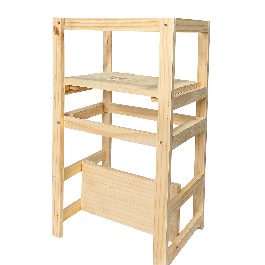Torre de Aprendizagem 4 em 1 Montessori Ajuste de Altura Bebê