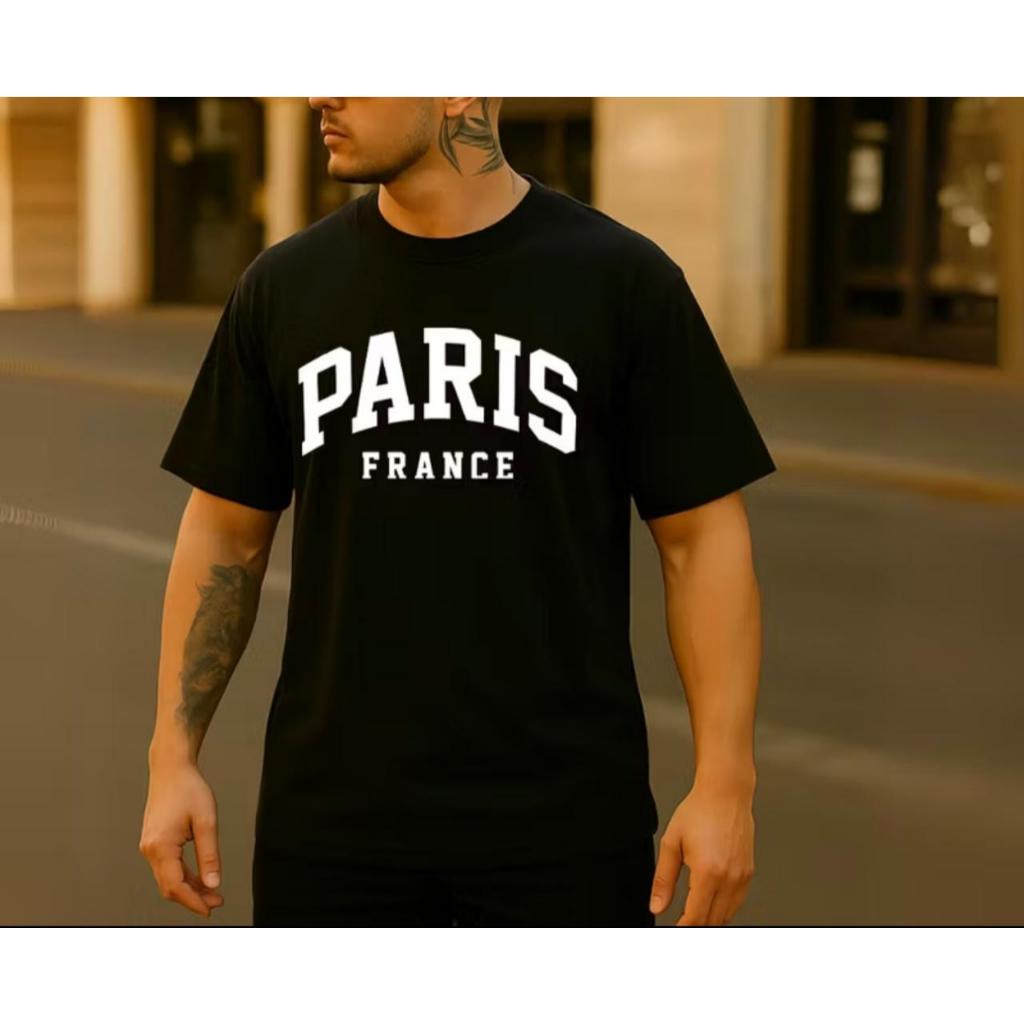Camiseta Oversized Masculina 100% Algodão Estilo Conforto Streetwear Paris