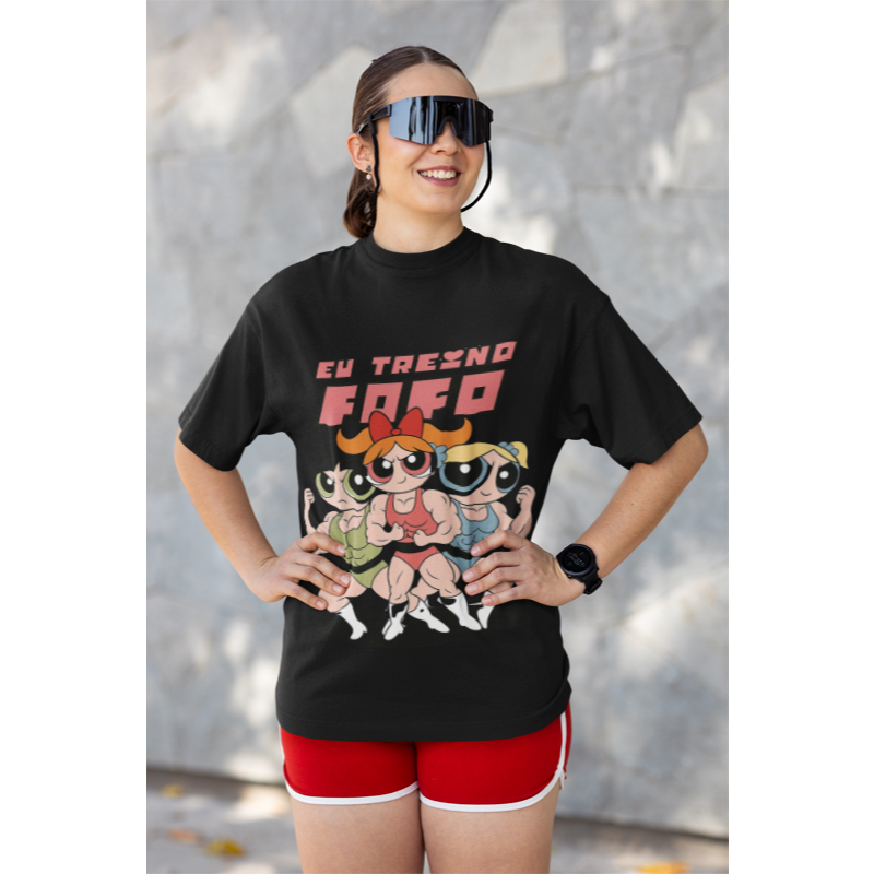 Camiseta Estampada Meninas Super Poderosas Treino Fofo Divertida Academia 100% Algodão