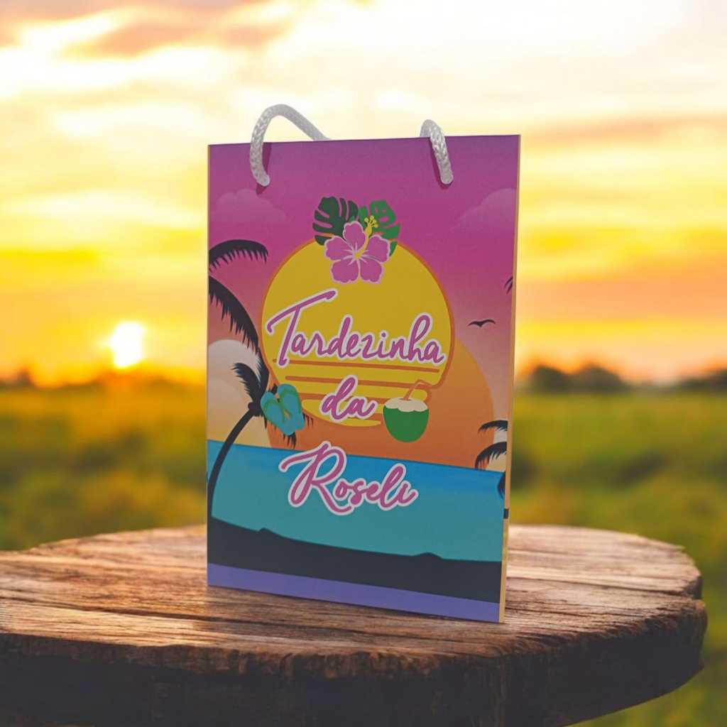 Sacolinha  Personalizada  com nome e idade 13x20 Tardezinha Festa Aniversário Lembrancinhas
