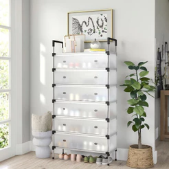 Sapateira Vertical Inox Multiuso Calçados 5 e 6 Andares Organizador Gaveteiro