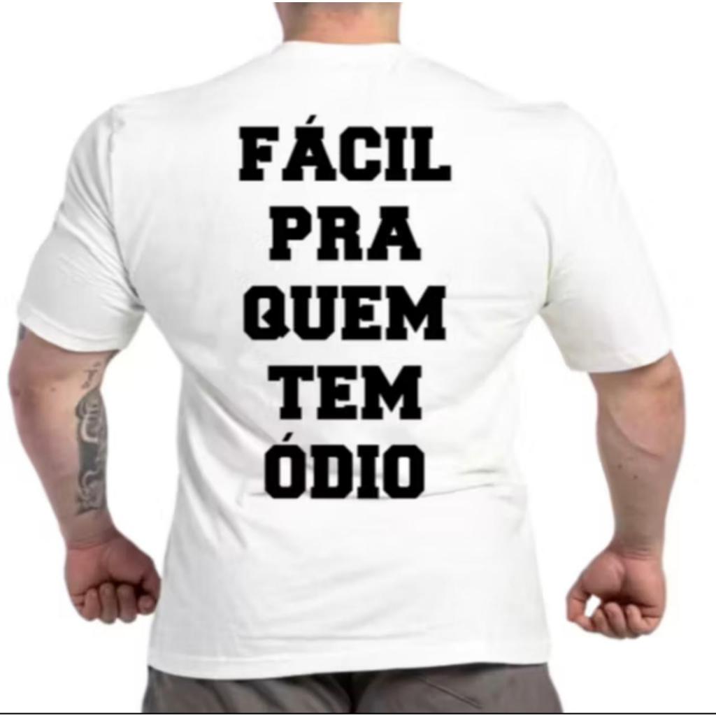 Camiseta Masculina Oversized Fácil Para Quem Tem Ódio Maromba Academia Musculação Unissex Conforto