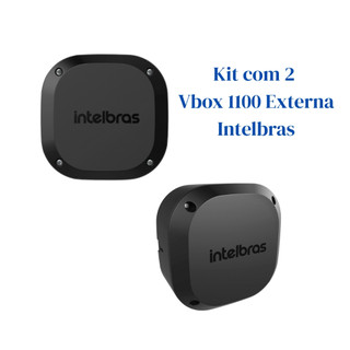Kit 2 Caixas de Passagem Intelbras VBOX 1100E Black Externa CFTV p/ Instalação de Câmeras de Segurança Impermeável IP66