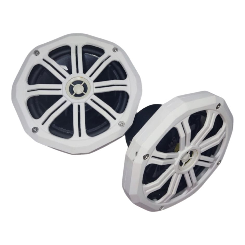 Par de Alto Falantes Nautico Marinizado MS Audio 6 Polegadas 124 Watts RMS Barcos Lanchas