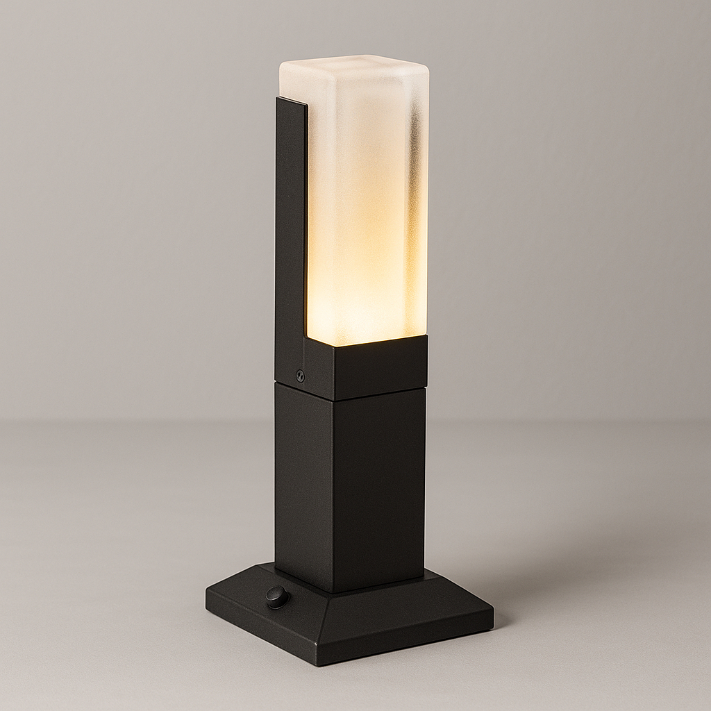 Poste 30cm Luz Luminária LED Balizador Chão Coluna Pátio Jardim Decoração área externa Iluminação BQ