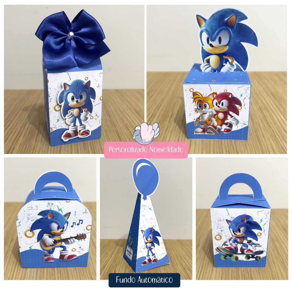 Caixinhas Sonic - Lembrancinhas para Decoração e Lembrancinha - Festa Infantil - Personalizados