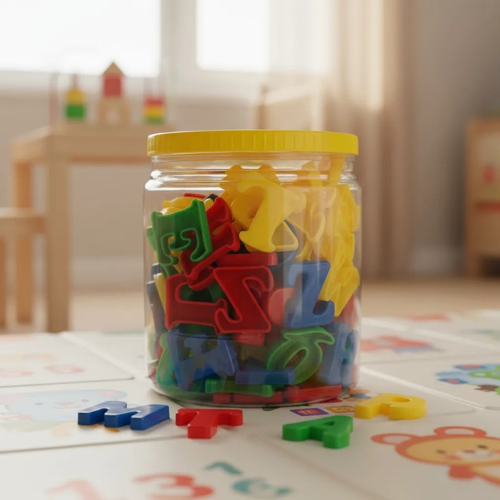 Pote com Letras Infantil 4 Alfabetos completos com 104 letras - 4 Cores em Oferta na Shopee