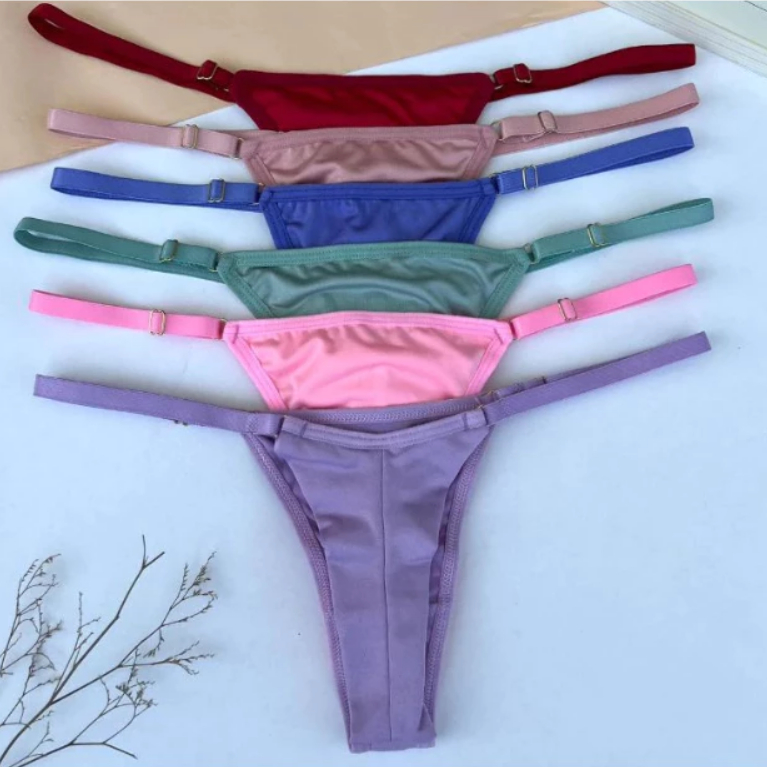 Kit 5 Calcinhas Fio Duplo Regulagem Fio Dental Lingerie Tanga Levanta Bumbum Direto da Fábrica