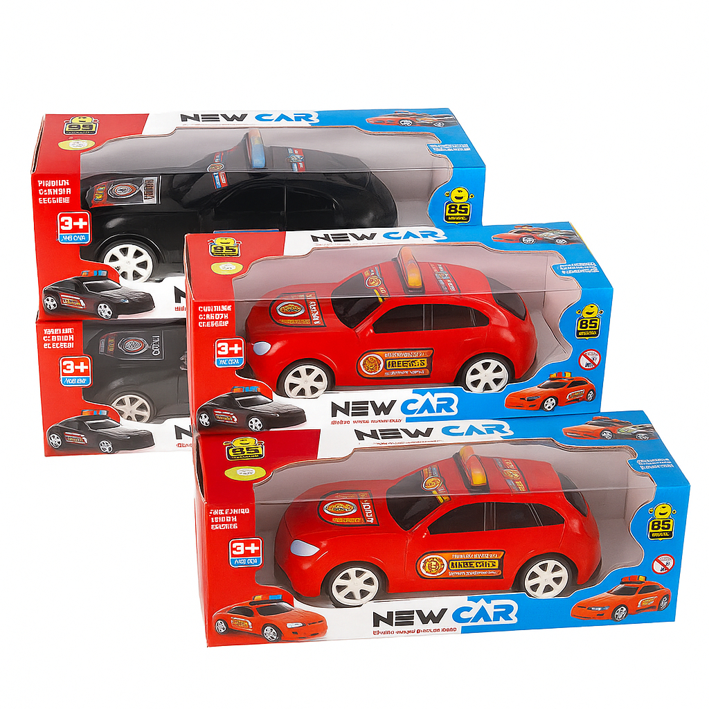 Carrinho Policial Infantil CARRINHO POLICIA – Carro de Brinquedo Polícia, VERMELHO OU PRETO Detalhes /Realistas/policial