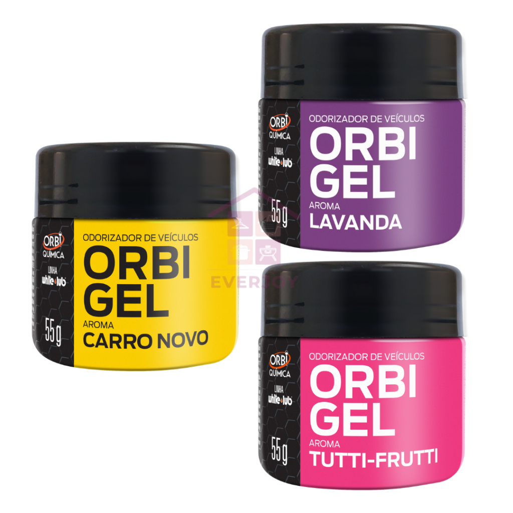 Kit com 2 Cheirinho de Carro Aromatizante Odorizador Automotivo Gel Carro Novo Lavanda Tutti Frutti
