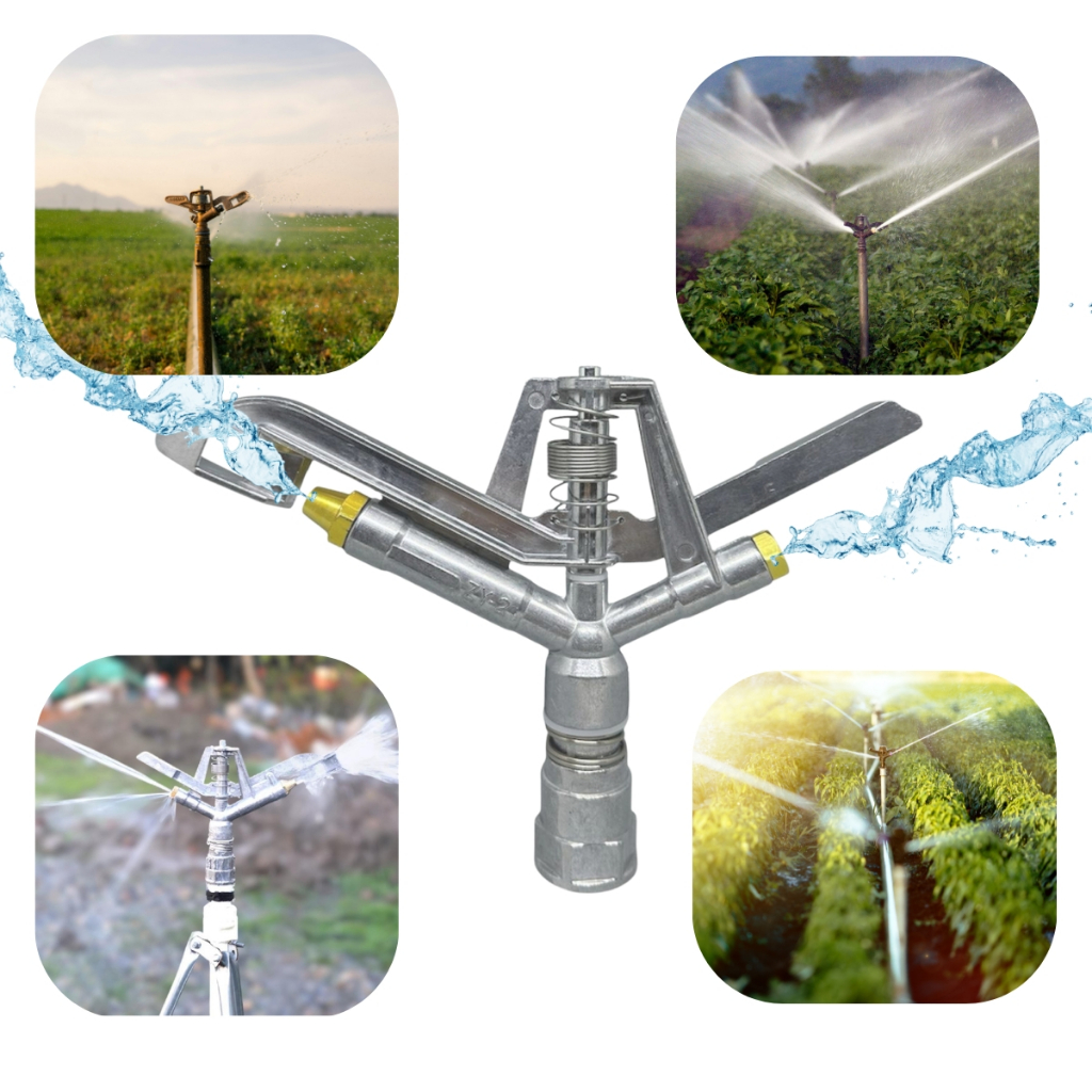 Canhão Em Aço Para Irrigação de Plantio Jardim Agro Automático Giratório 360° Aspersor Irrigação Agricultura