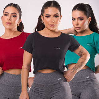 Cropped Fitness Feminino Treino Academia Respirável Estiloso Esportivo Corrida Esporte Caminhada em Oferta na Shopee