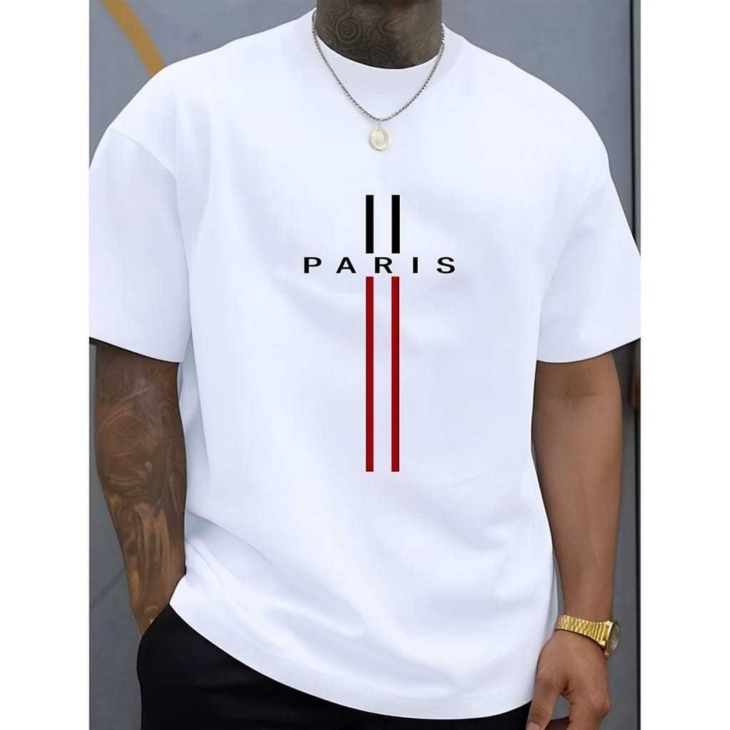 Camiseta Masculina Paris Lançamento Dia a Dia 100% Algodão em Oferta na Shopee