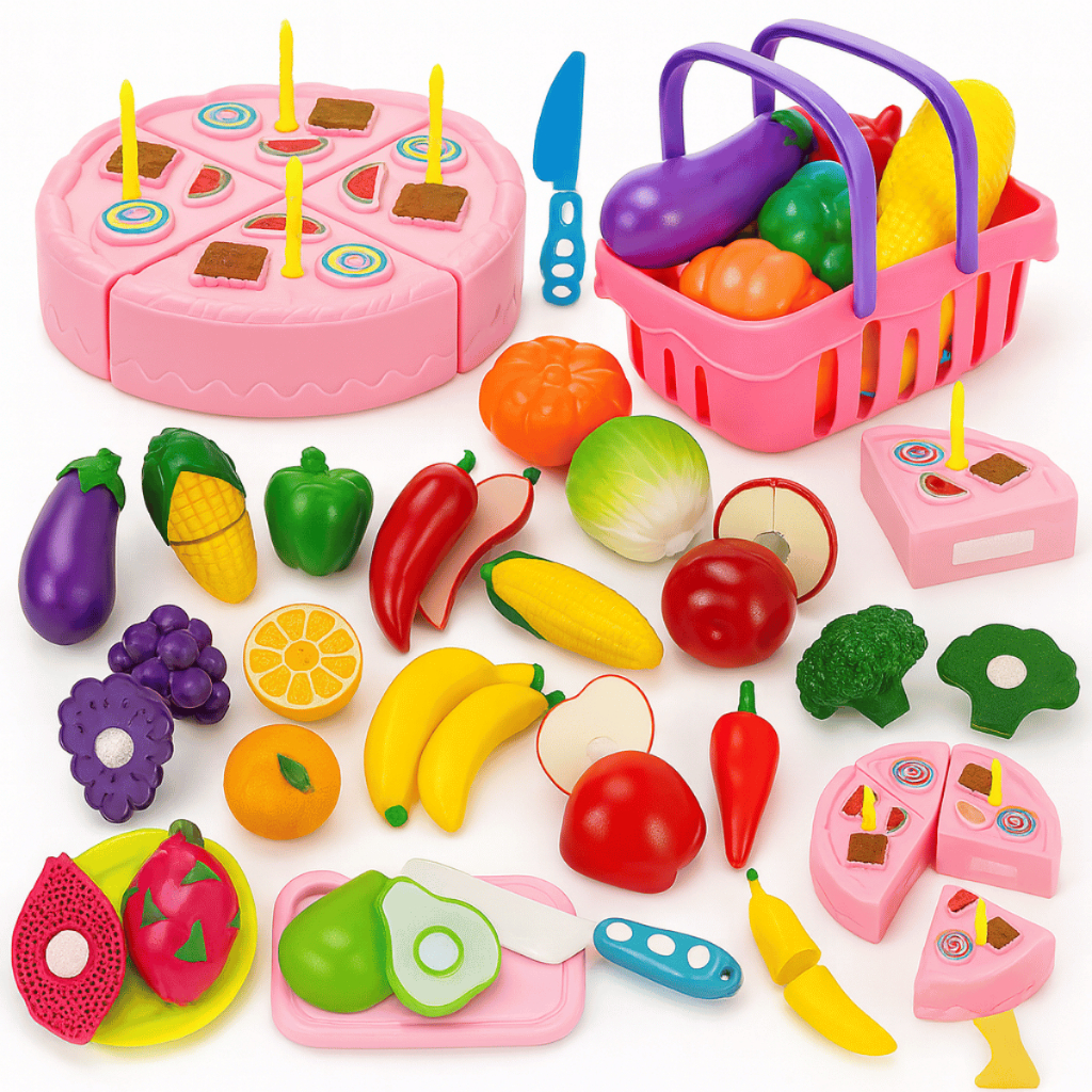 Kit Comidinhas Frutas Legumes Velcro Crec Crec 28 Peças Brinquedo Infantil Menina Cozinha ...