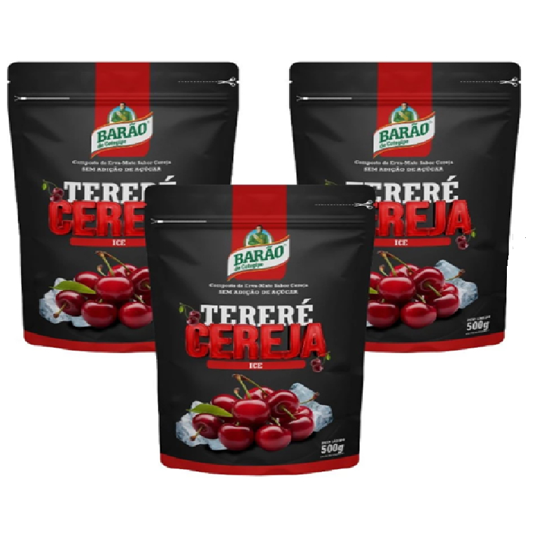 Kit 3 Erva Mate para Tereré Barão de Cotegipe Cereja