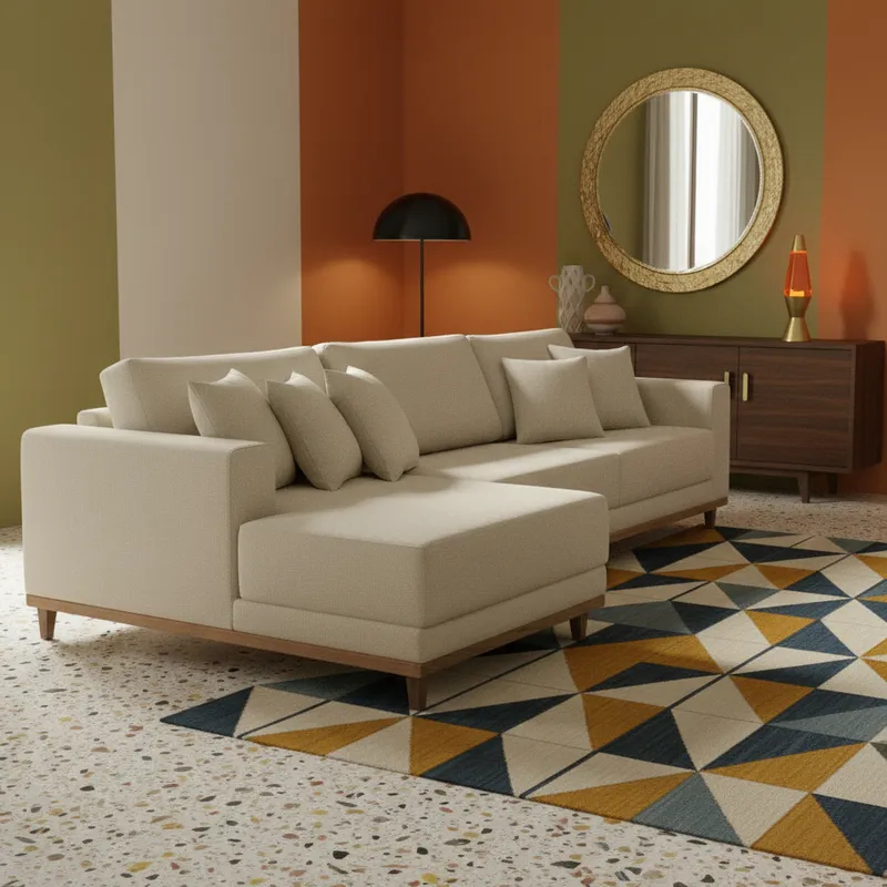 Sofá 4 Lugares Linho Cronos 03 Metros Chaise Lado Esquerdo Meu Sofá Online