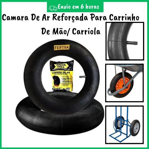 Câmara De Ar Reforçada Para Carrinho De Mão Carriola Piruzinho 3,25 x 8 Fertak