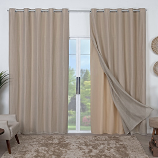 Cortina Flame De Linho E Forro Sala/quarto 3,00 X 2,30 em Oferta na Shopee