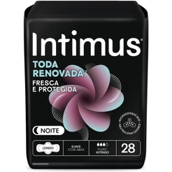 Absorvente Intimus Noturno Fluxo Intenso Extra Suave Com Abas 28 Unidades