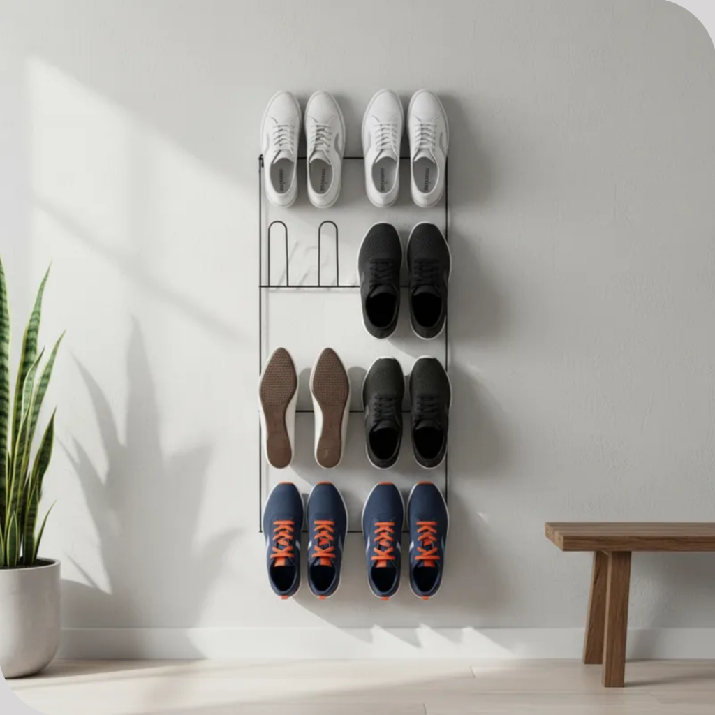 Sapateira Organizador de Parede Porta 6 pares Sapatos Metaltru