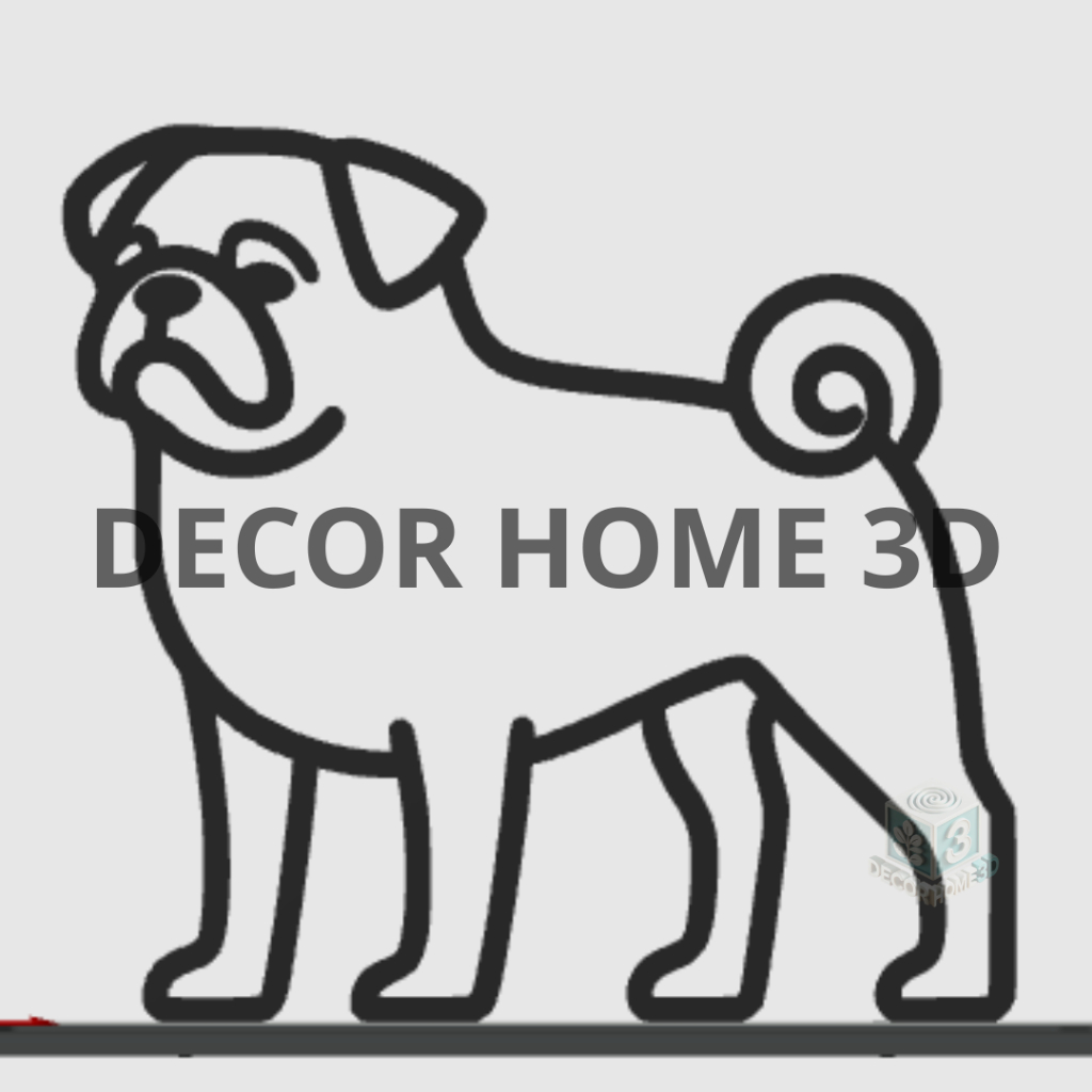 Estatueta de Cachorro Minimalista Raça Pug - Enfeite Decorativo "Meu Pet" - Presente Criativo