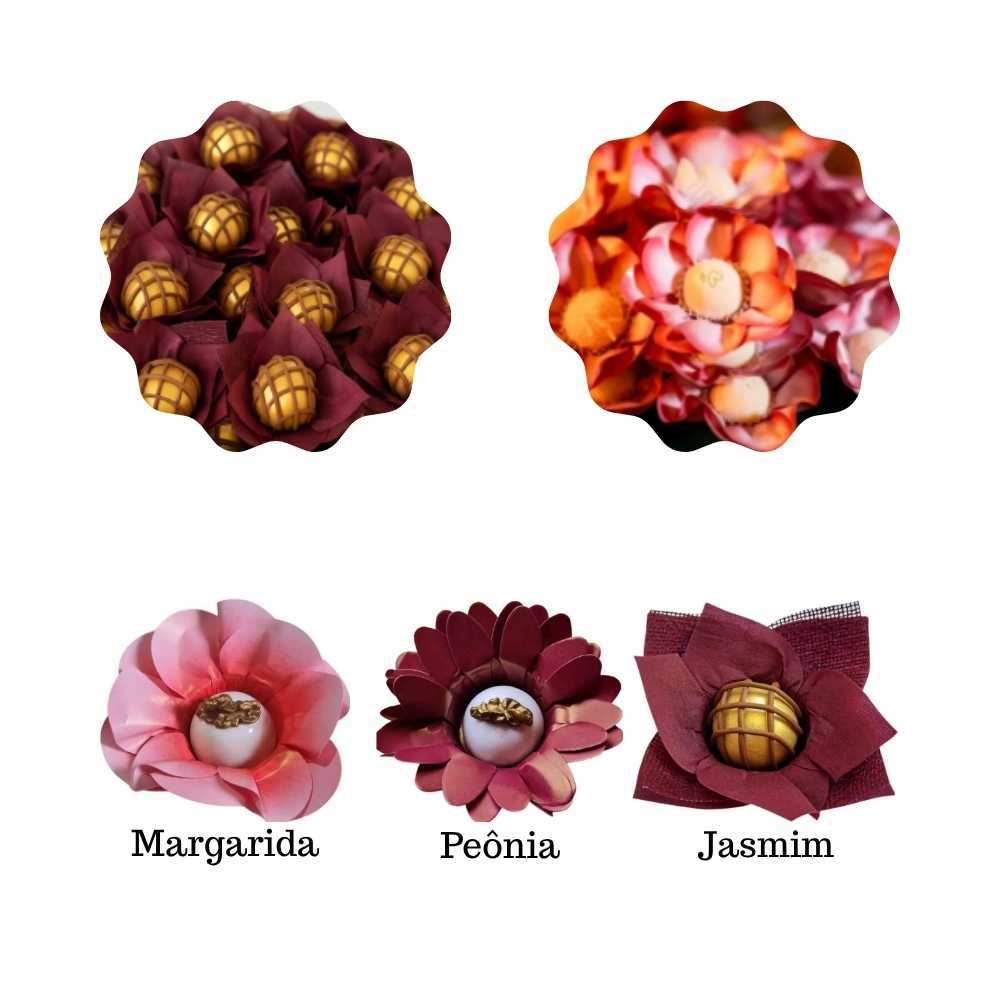 300 Forminhas para doces Margarida e Peonia em Papel e Jasmim em Tecido e Tela