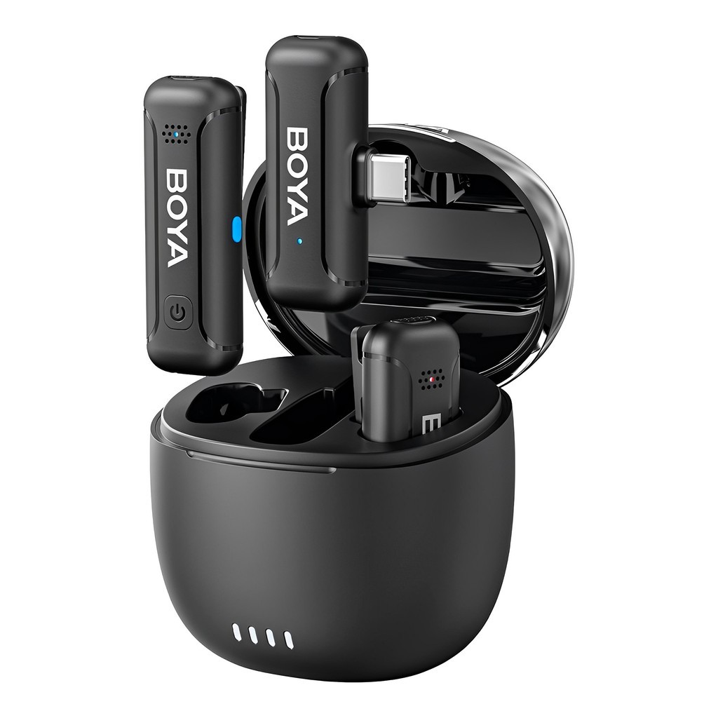 Sistema Microfone de Lapela Boya By-wm3t-u2 Usb C Preto