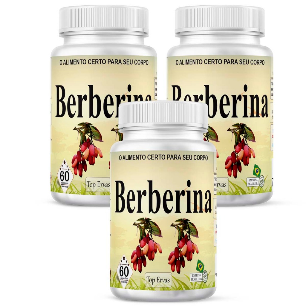 Kit 3 Berberina 180 Cápsulas 500 mg Qualidade Premium Erva Pura Original em Oferta na Shopee