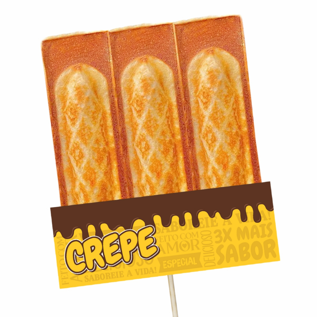 EMBALAGEM CREPE TRIPLO NO PALITO (250, 500 OU 1.500 UNIDADES) Suporte de Papel para Crepes em Oferta na Shopee