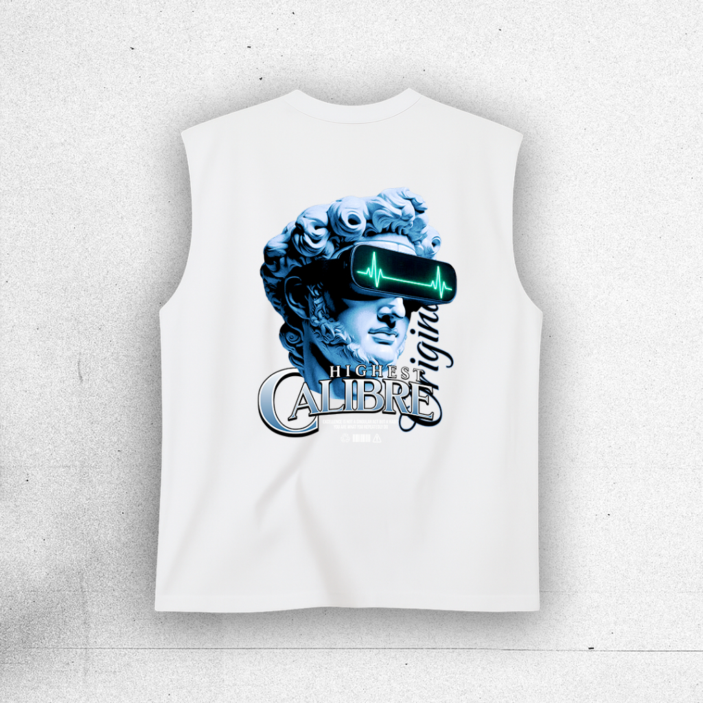 Regata Oversized Streetwear Estatua Calibre Regata Machão Moda Fitnesse e Dia a dia Academia Envio Rapido