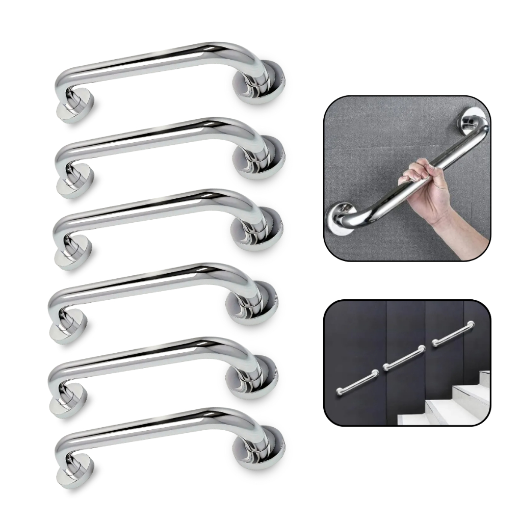 Barra De Acessibilidade Kit 6un Suporte 40cm Para Banheiro Idoso