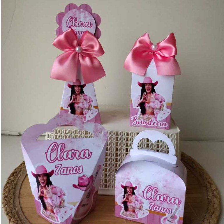 Kit Festa Personalizado Ana Castela Boiadeira / Caixinhas de aniversário / lembrancinha para festa / Pegue e Monte