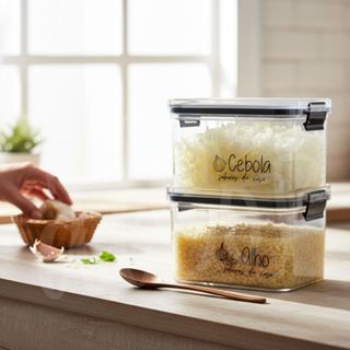 Potes Herméticos Geladeira | Porta-Alho, Porta-Cebola | 450ml/950ml - Porta Mantimentos em Oferta na Shopee