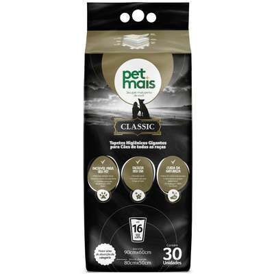 Tapete Higiênico Pet Mais Classic 90X60 Com 30 Unidades
