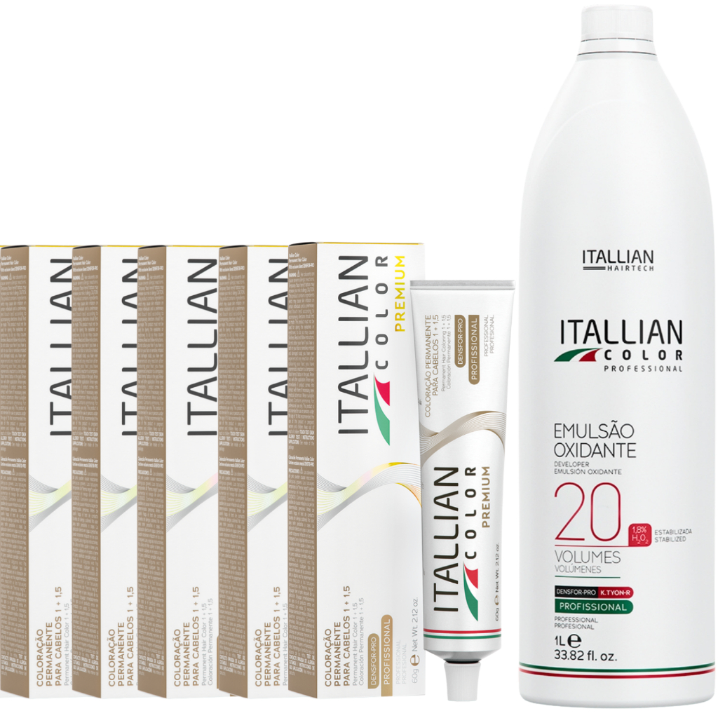 Kit 5 Tinta + Ox 20v Preto Azulado 2.1 Coloração em Oferta na Shopee