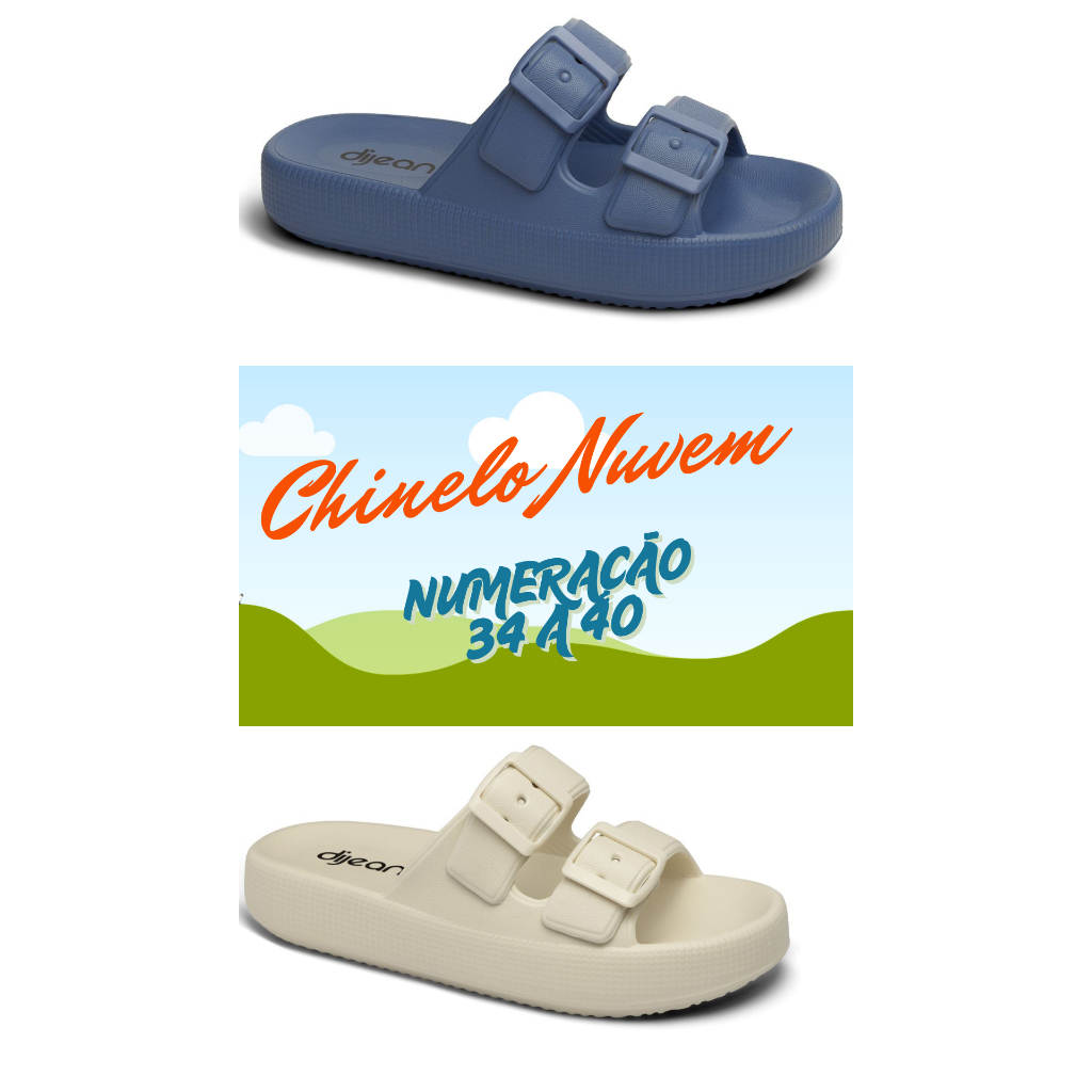 Chinelo Birken Dijean Feminina Slide Confortável com Fivela Ajustável Moda Casual Macia