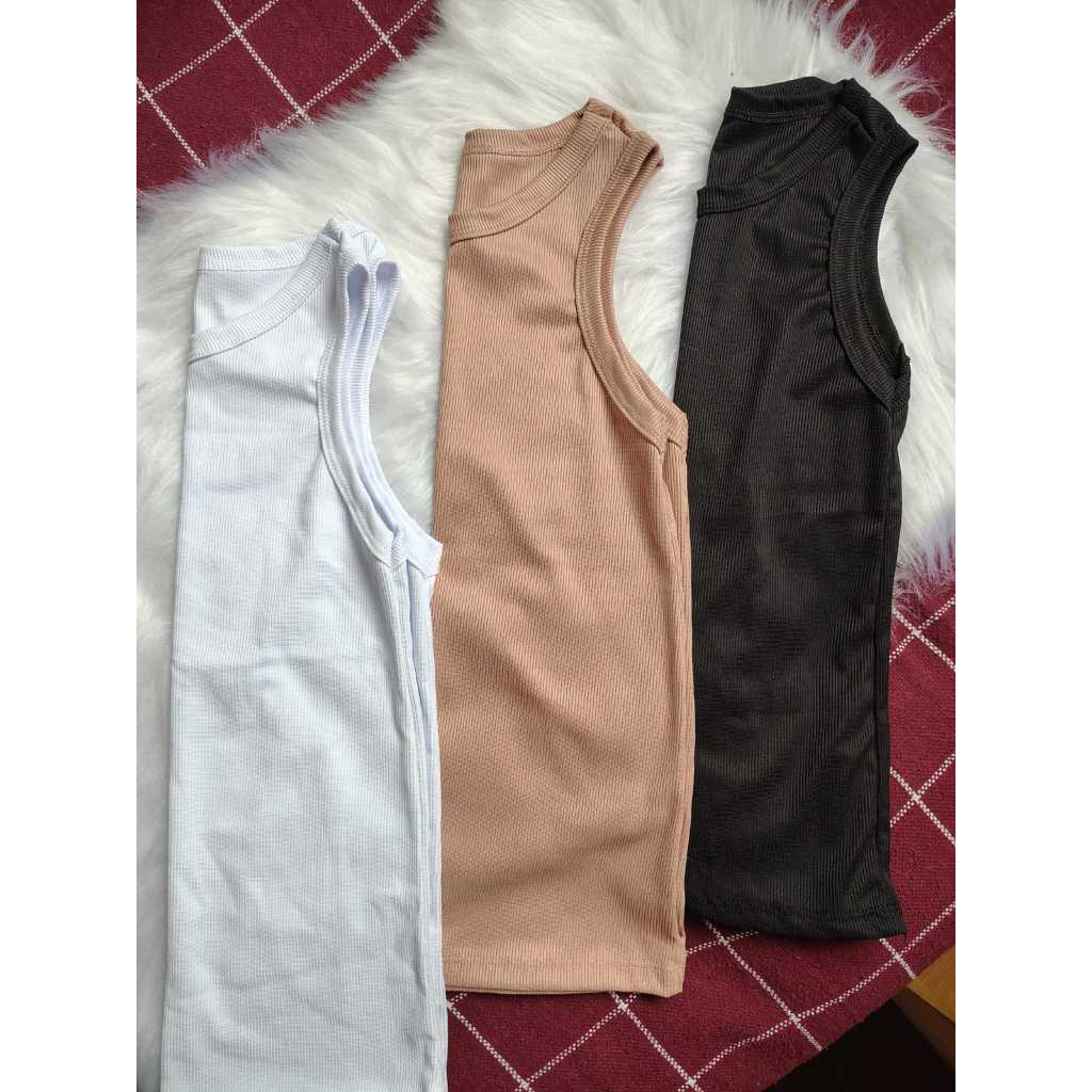 Kit 3 Regata Canelada Feminina Lisa Alça Larga Ribana Blusa Basica Casual Verão Moda sem mangas Leve Brasileira