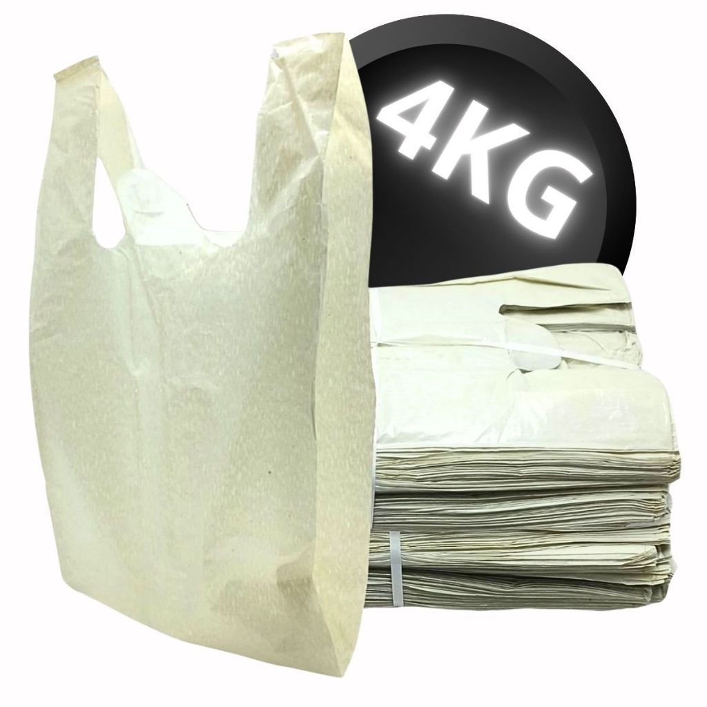 Sacolas Recicladas Resistente Branca Pacote 4Kg ATACADO - Para Mercado Adega Feira