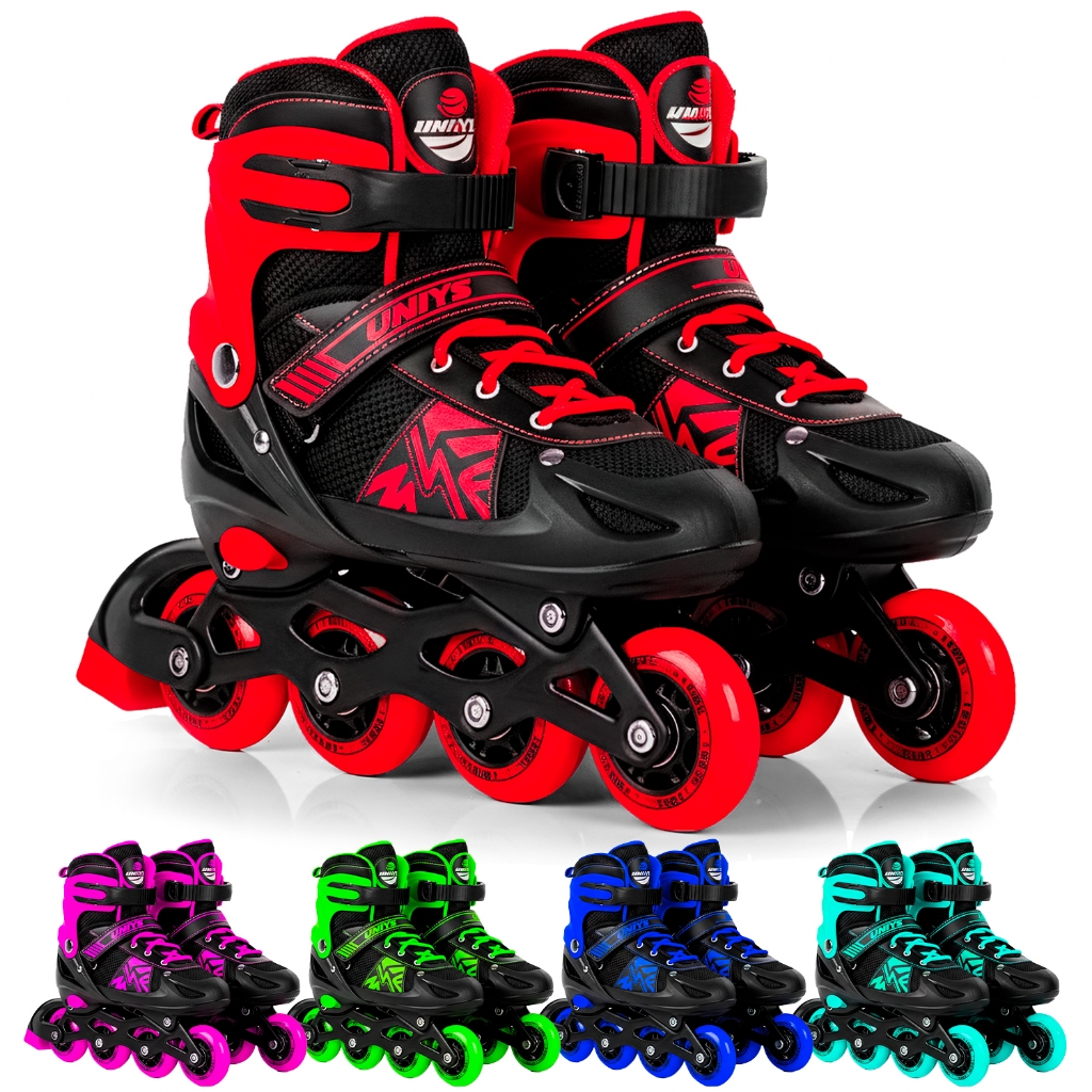 Patins Roller Inline Infantil Tamanho Ajustável Menino Menina Com Luz De LED - Unitoys